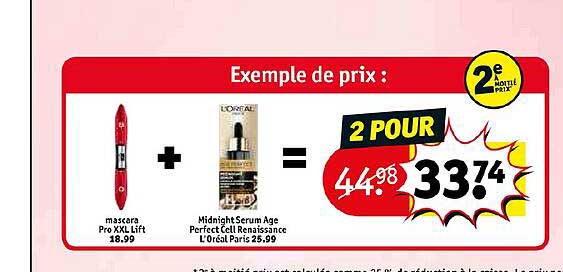 mascara pro xxl lift + midnight serum age perfect cell renaissance l'oréal paris