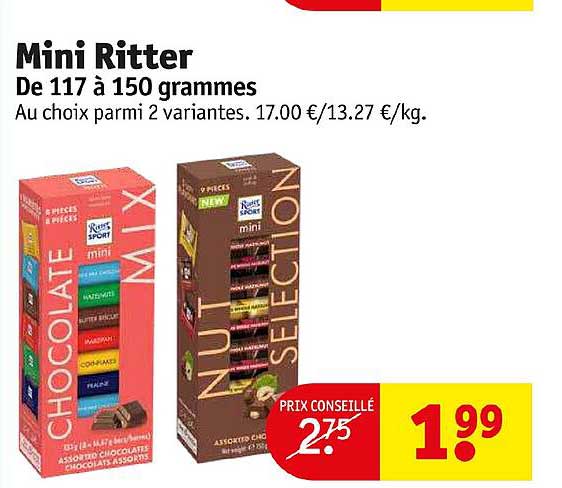 mini ritter de 117 à 150 grammes