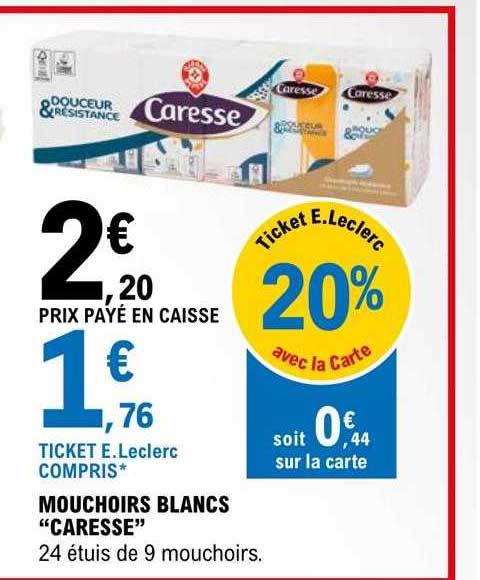 Mouchoirs Blancs "caresse"