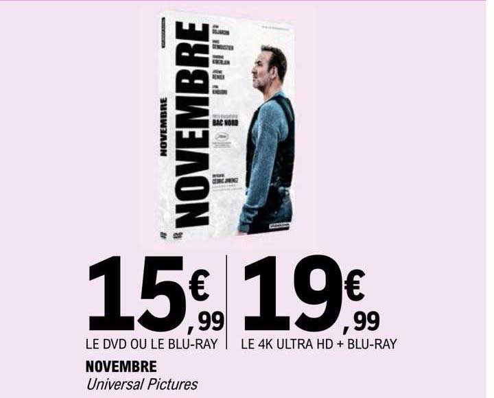 nobembre universal pictures le dvd ou le blu-ray le 4k ultra hd + blu-ray