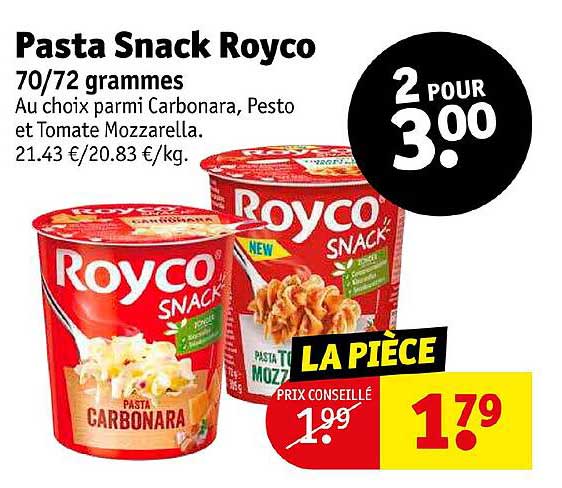 pasta snack royco 70 72 grammes