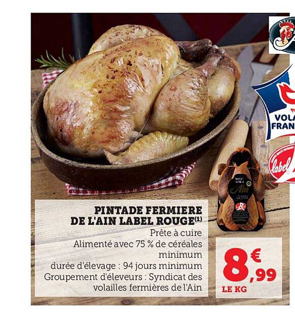 pintade fermière de l'ain label rouge