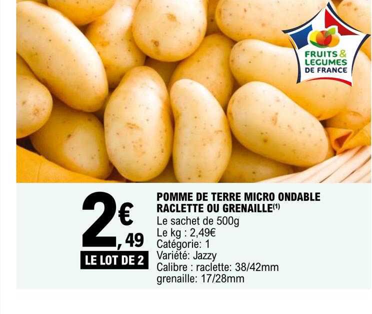 Pomme De Terre Micro Ondable Raclette Ou Grenaille
