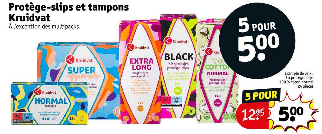 protège-slips et tampons kruidvat