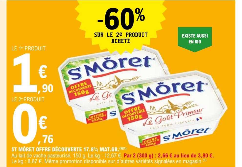 st môret offre découverte 17.8% mat gr -60% sur le 2e produit acheté