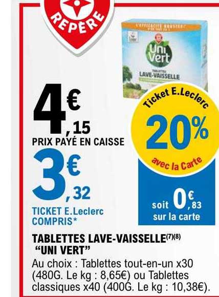 tablettes lave-vaisselle "uni vert"
