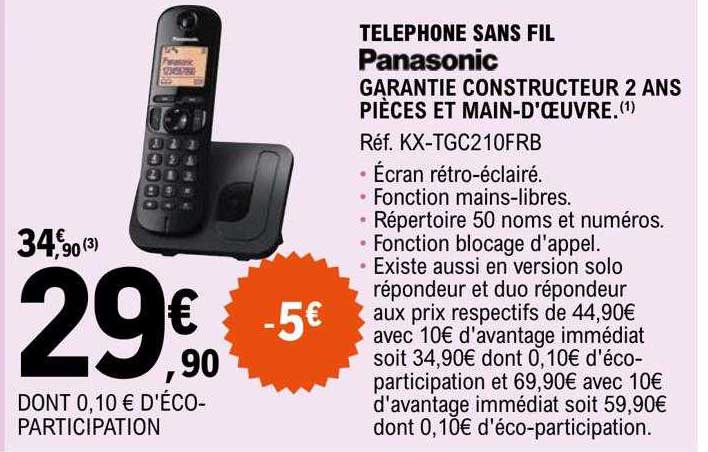 Téléphone Sans Fil Panasonic