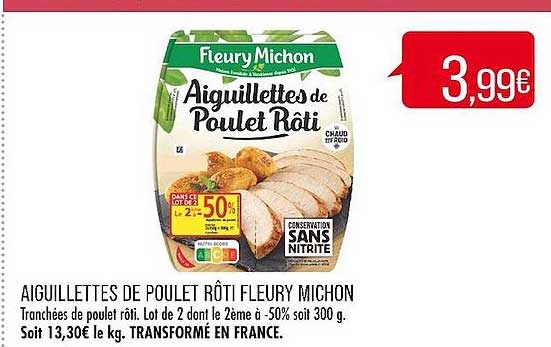 aiguillettes de poulet rôti fleury michon