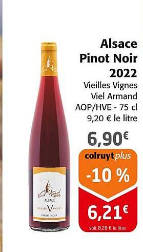 alsace pinot noir 2022 vieilles vignes viel armand aop/hve