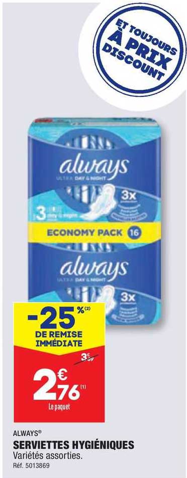 always serviettes hygiéniques