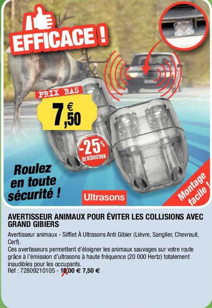 avertisseur animaux pour éviter les collisions avec grand gibiers