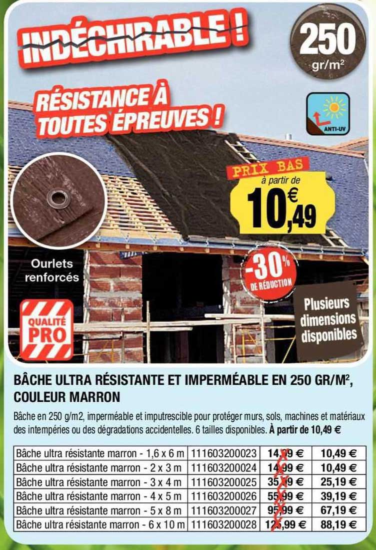 bâche ultra résistante et imperméable en 250 gr/m2 couleur marron