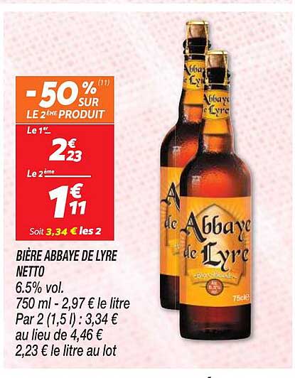 bière abbaye de lyre netto