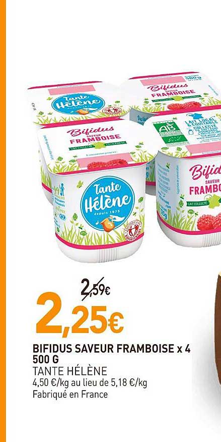 bifidus saveur framboise x 4 tante hélène