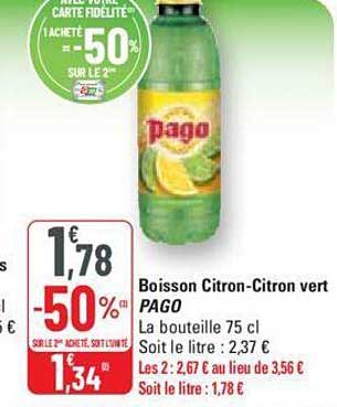 boisson citron-citron vert pago