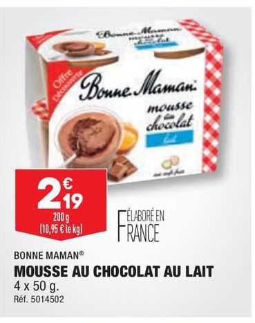 bonne maman mousse au chocolat au lait