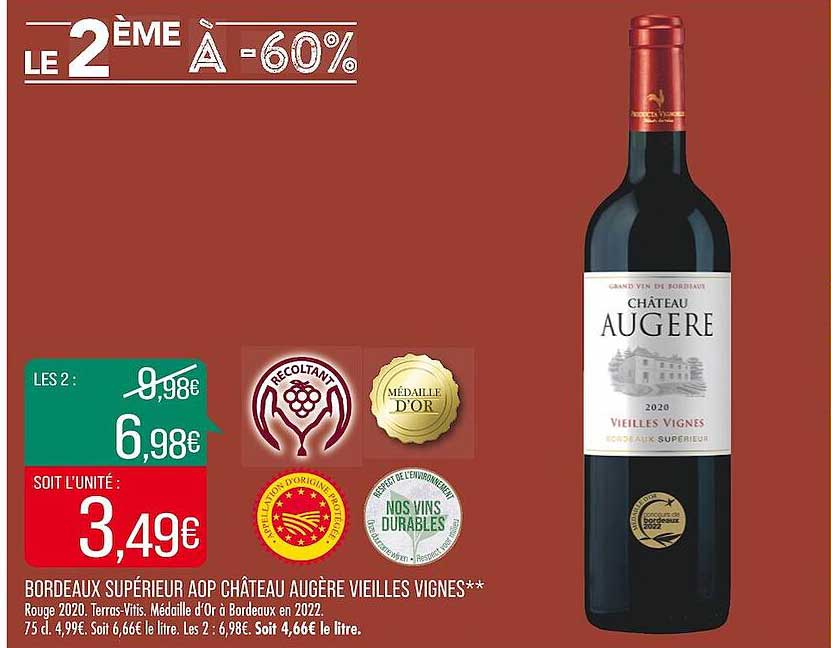 bordeaux supérieur aop château augère vieilles vignes