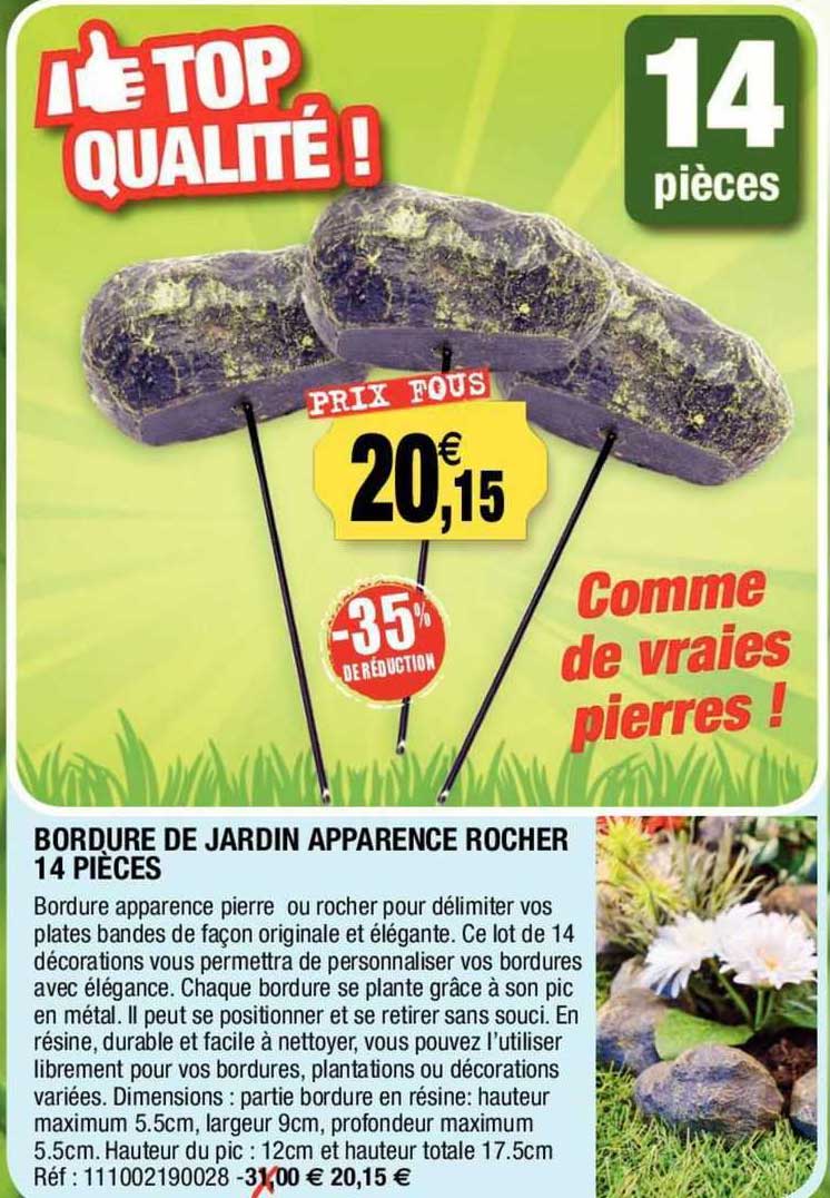 bordure de jardin apparence rocher 14 pièces