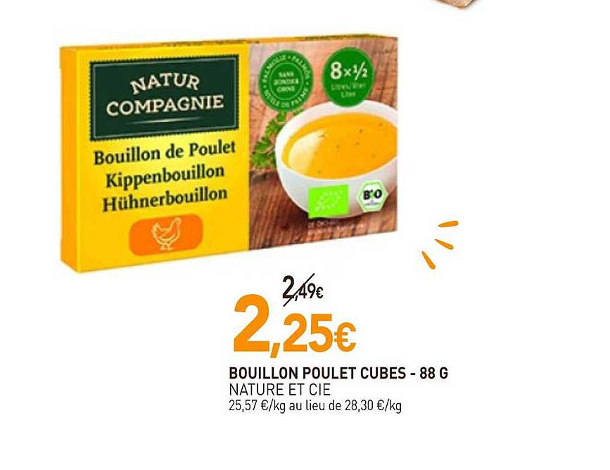 bouillon poulet cubes nature et cie