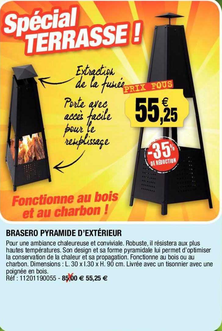 brasero pyramide d'extérieur