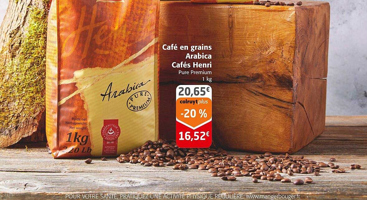 café en grains arabica cafés henri pure premium
