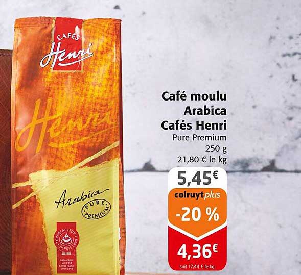 café moulu arabica cafés henri pure premium
