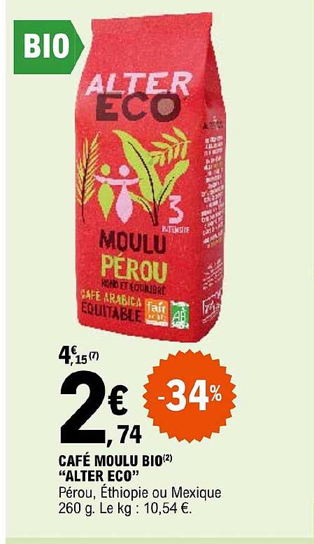 café moulu bio "alter eco"