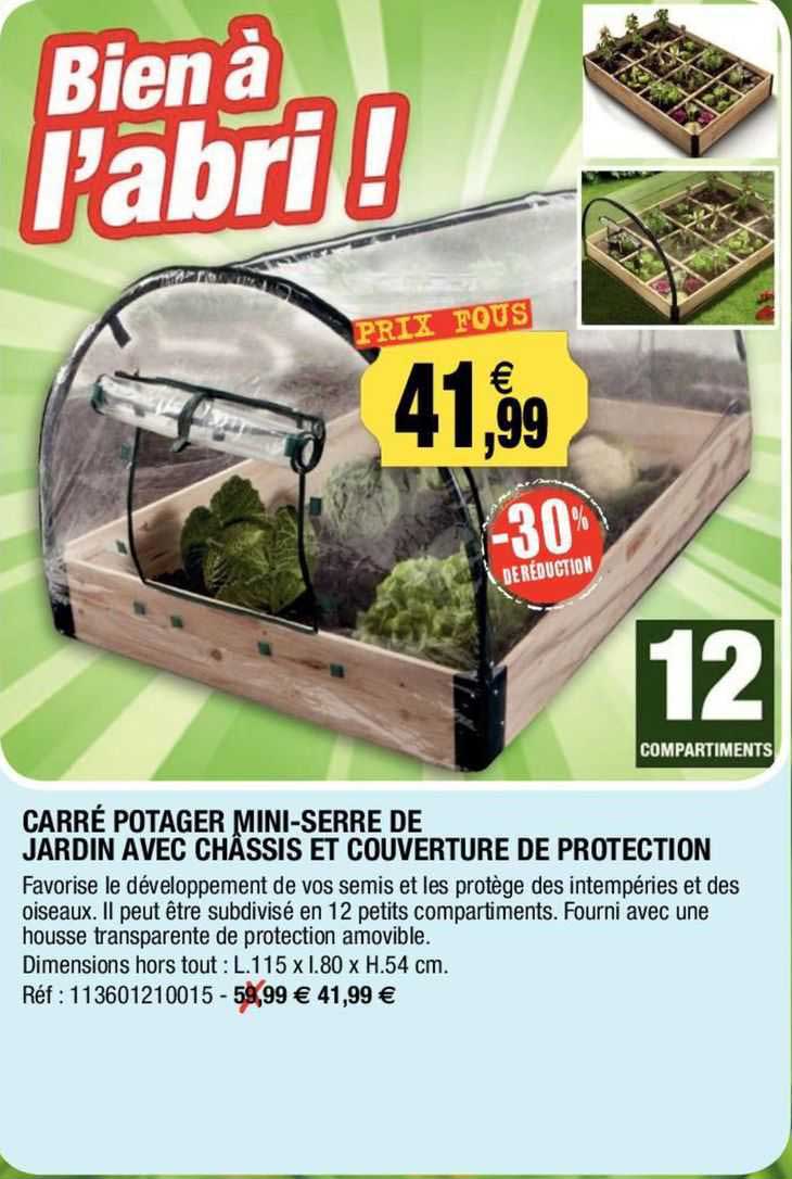 Carré Potager Mini-serre De Jardin Avec Châssis Et Couverture De Protection