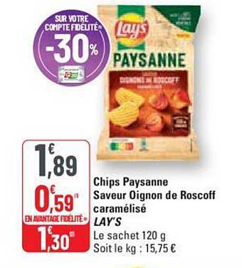 chips paysanne saveur oignon de roscoff caramélisé lay's