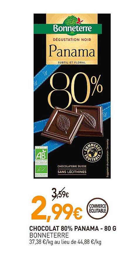 chocolat 80% panama bonne terre