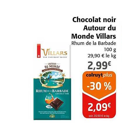 chocolat noir autour du monte villars