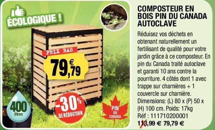 composteur en bois pin du canada autoclave