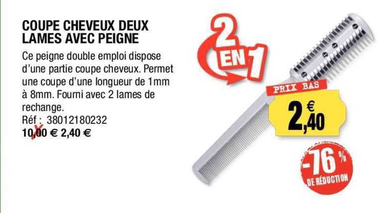 coupe cheveux deux lames avec peigne