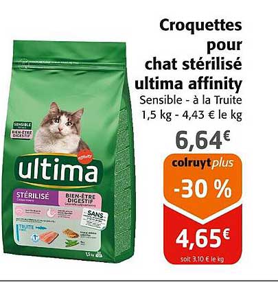 croquettes pour chat stérilisé ultima affinity