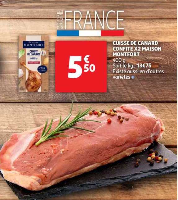 cuisse de canard confite x2 maison montfort