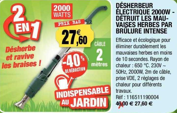 Désherbeur électrique 2000w - Détruit Les Mauvaises Herbes Par Brûlure Intense