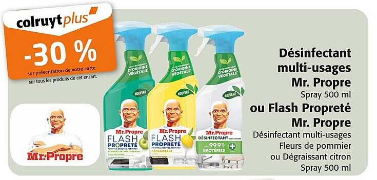 désinfectant multi-usages mr. propre ou flash propreté mr. propre