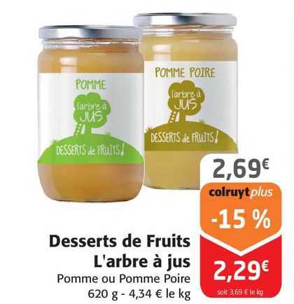 desserts de fruits l'arbre à jus