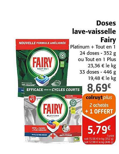 doses lave-vaisselle fairy