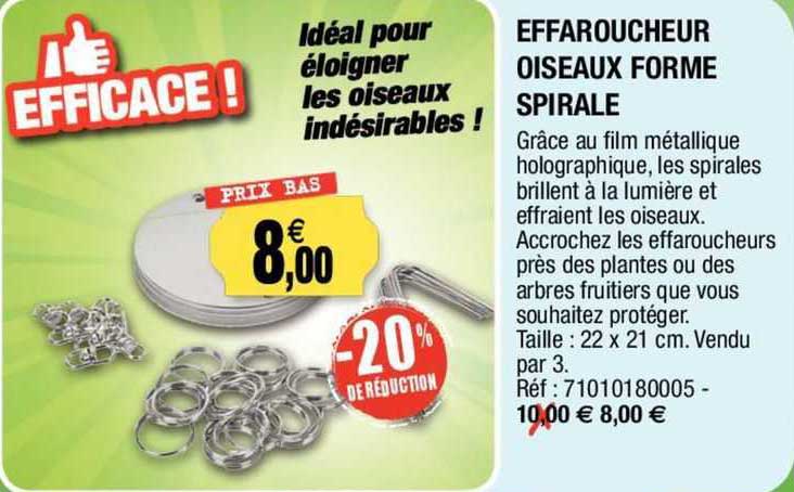 effaroucheur oiseaux forme spirale