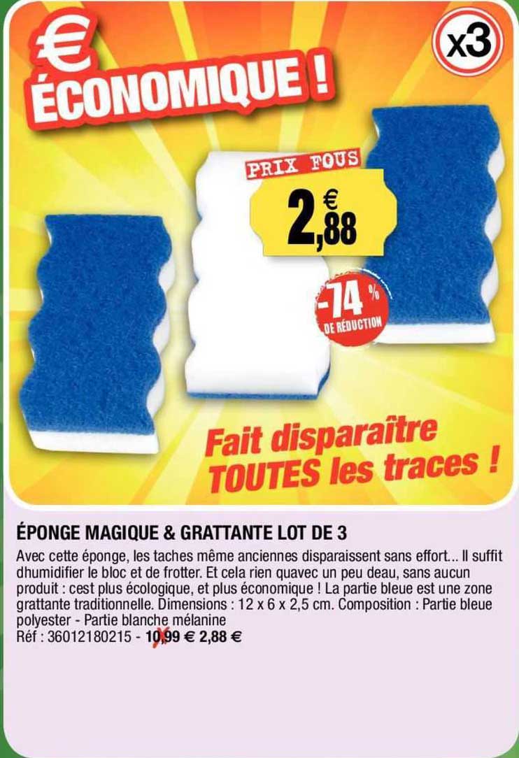 éponge Magique & Grattante Lot De 3