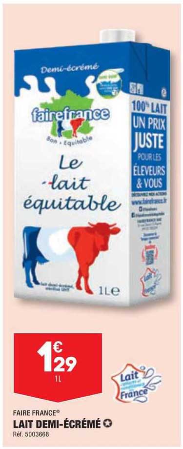 faire france lait demi-écrémé