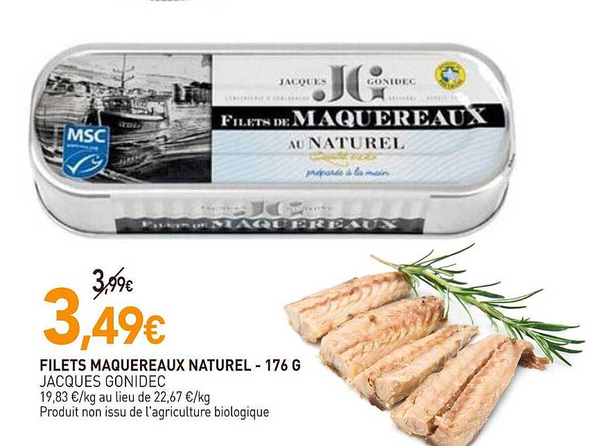 filets maquereaux naturel jacques gonidec