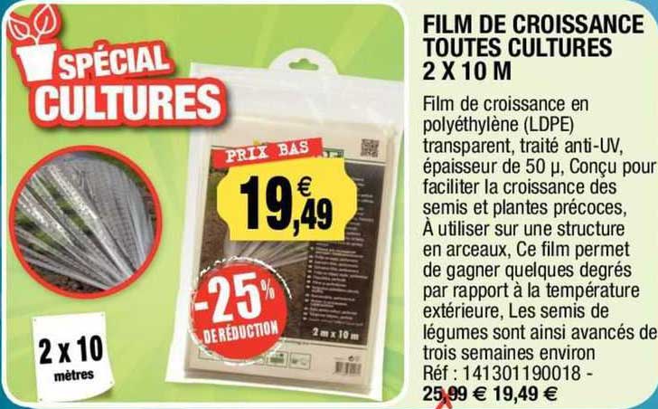 film de croissance toutes cultures 2 x 10 m