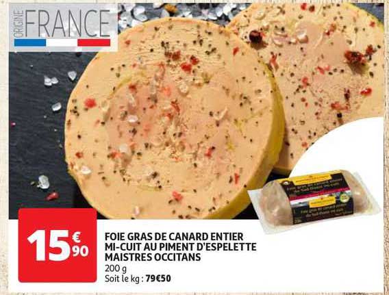 foie gras de canard entier mi-cuit au piment d'espelette maistres occitans