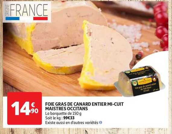 foie gras de canard entier mi-cuit maistres occitans