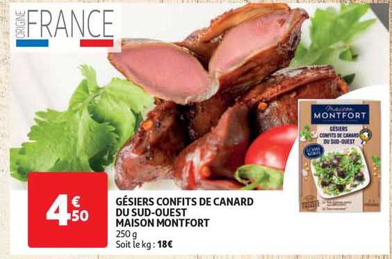 gésiers confits de canard du sud-ouest maison montfort