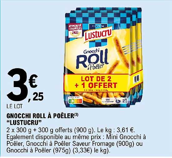 gnocchi roll à poêler "lustucru"