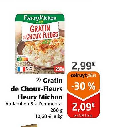 gratin de choux-fleurs fleury michon