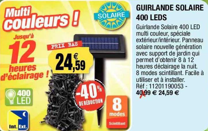 Guirlande Solaire 400 Leds